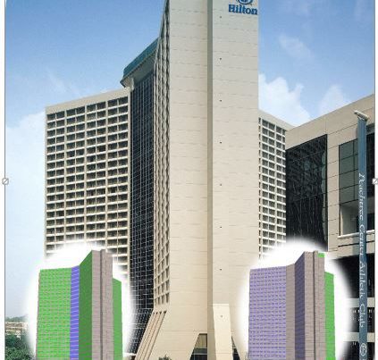 Hilton hotel atlanta example building shell model window film