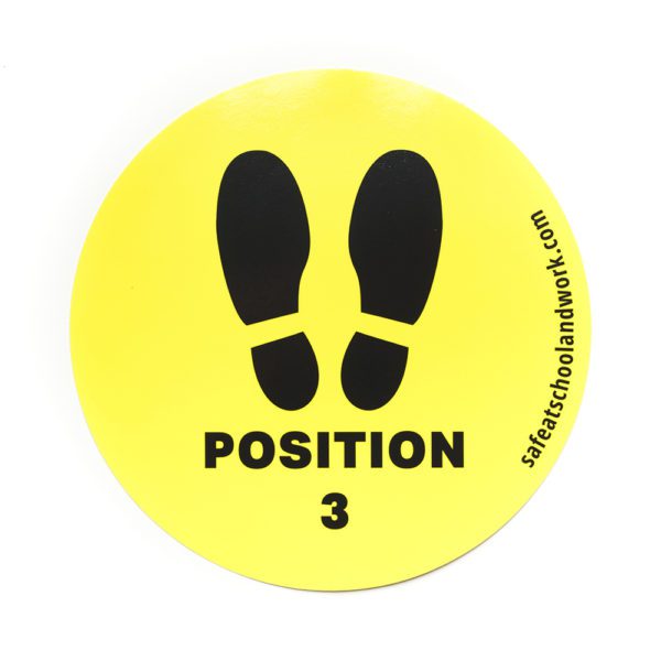 Position 3 foot placement for elevator graphic and sticker.