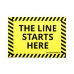 The Line Starts Here floor graphic