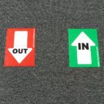 Red Out Green In on floor