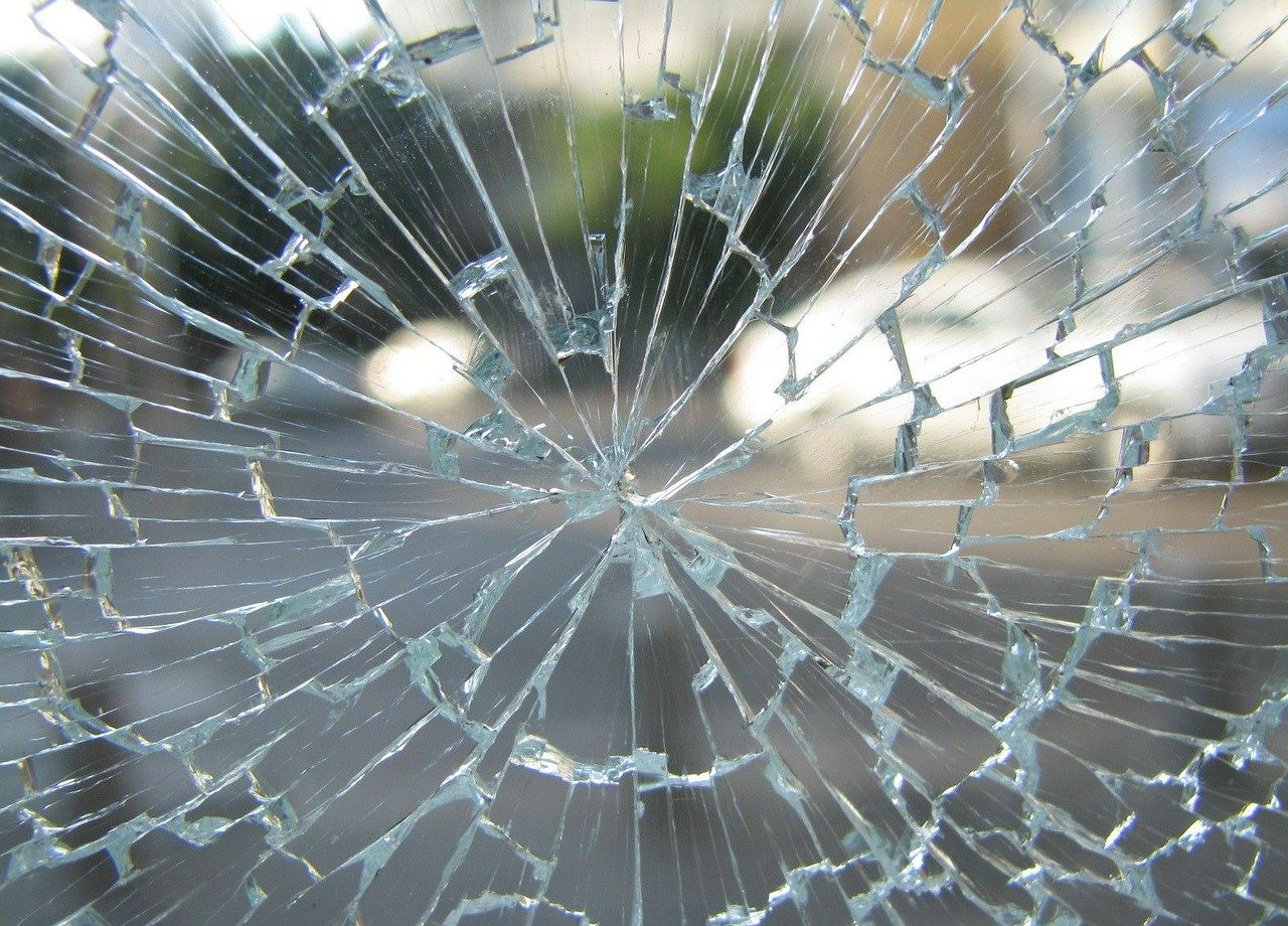Glass Shattering, Symbolizing the need for Riot Glass by NGS.