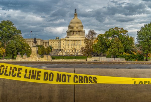 U.S. capitol building with police tape
