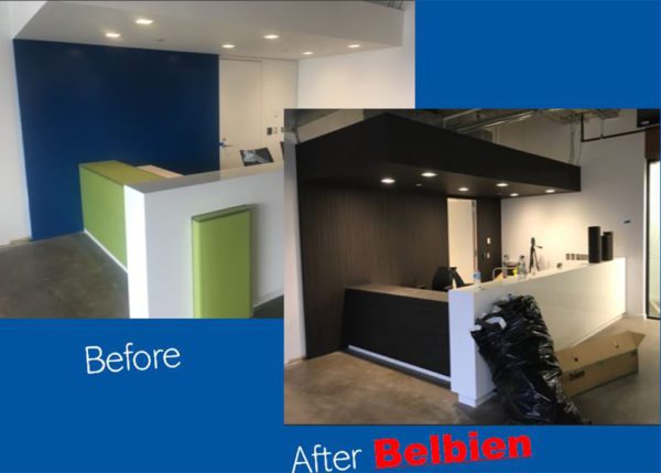 Lobby refresh using NGS custom finishes for Belbien.